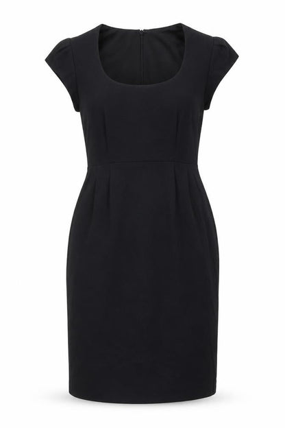French Connection Womens Black Houndstooth Cotton Pencil Dress Size 8 Scoop Neck