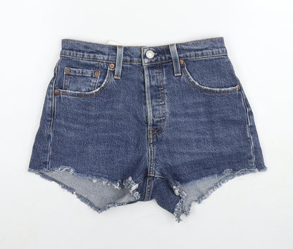 Levi's Womens Blue Cotton Cut-Off Shorts Size 25 in L3 in Regular Zip