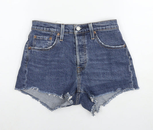 Levi's Womens Blue Cotton Cut-Off Shorts Size 25 in L3 in Regular Zip