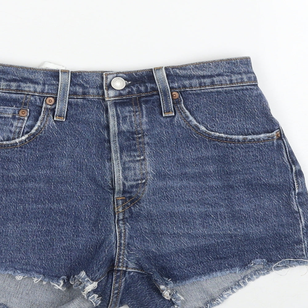 Levi's Womens Blue Cotton Cut-Off Shorts Size 25 in L3 in Regular Zip