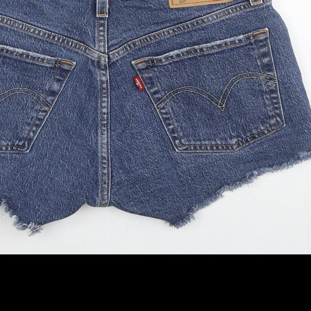 Levi's Womens Blue Cotton Cut-Off Shorts Size 25 in L3 in Regular Zip
