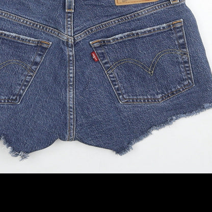 Levi's Womens Blue Cotton Cut-Off Shorts Size 25 in L3 in Regular Zip