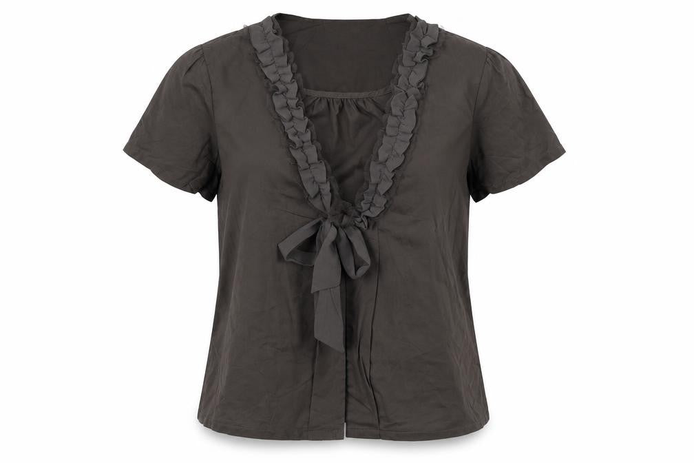 Bega Womens Brown Polyester Basic Blouse Size XL Round Neck
