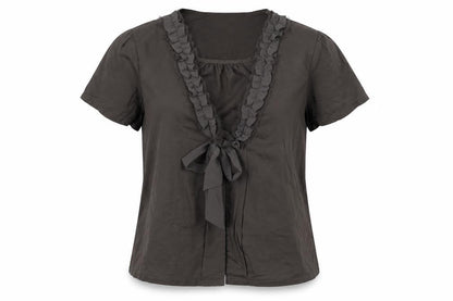 Bega Womens Brown Polyester Basic Blouse Size XL Round Neck