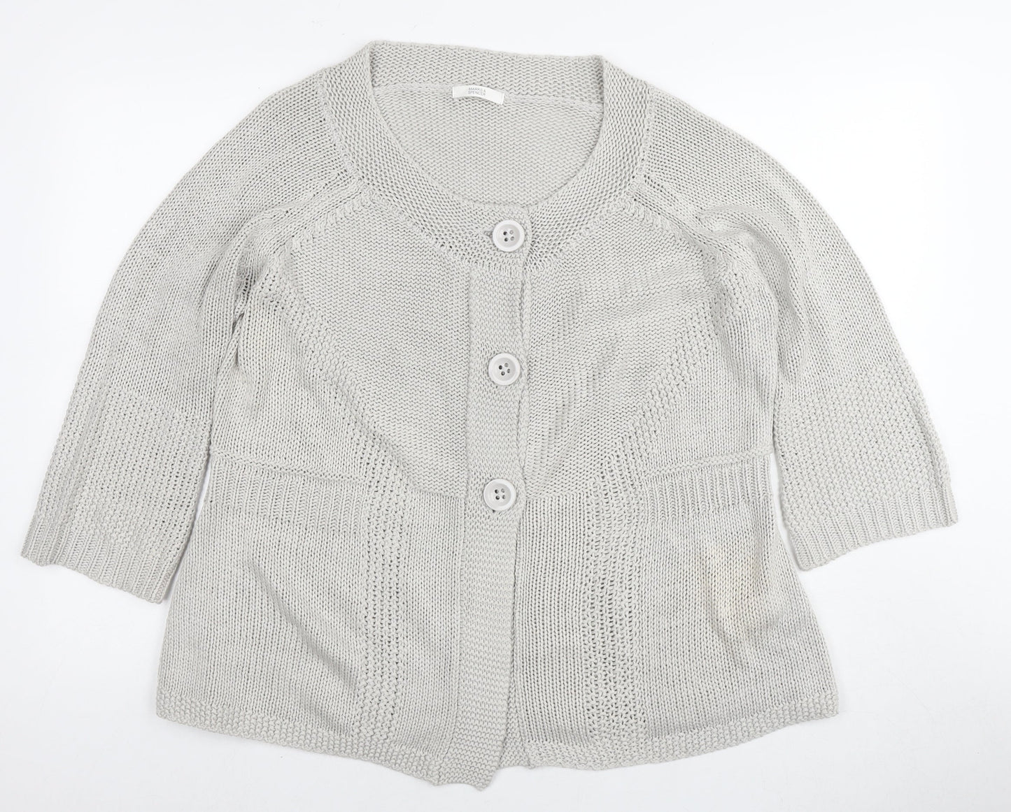Womens UK Size 20 Marks and Spencer Grey Cardigan Jumper
