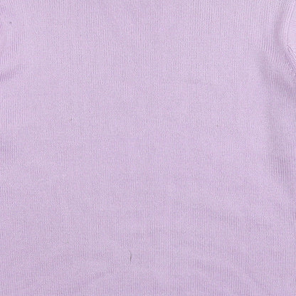 Damart Womens Purple Round Neck Acrylic Pullover Jumper Size 10
