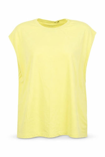 Womens UK Size M French Connection Yellow Basic T-Shirt