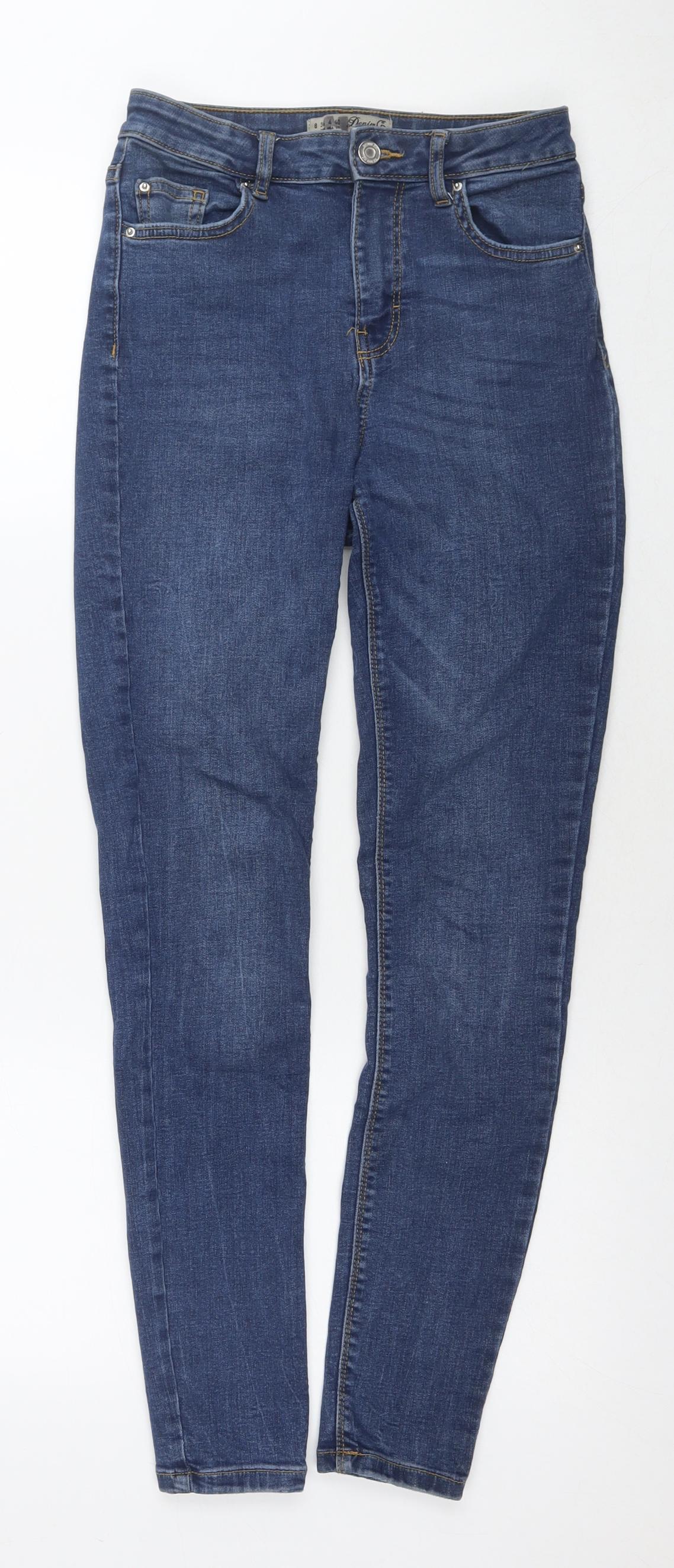 Denim & Co. Womens Black Cotton Skinny Jeans Size 8 L27 in Regular Zip