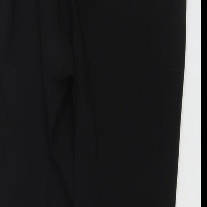 Evans Womens Black Polyester Trousers Size 14 L27 in Regular Tie