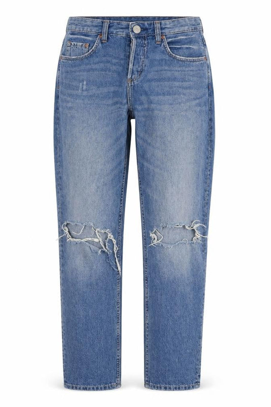 Womens UK Size 26 in H&M Regular Fit Boyfriend Blue Jeans