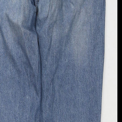 Womens UK Size 26 in H&M Regular Fit Boyfriend Blue Jeans