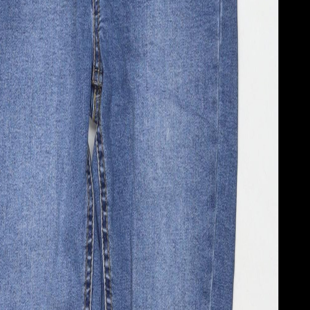 Denim & Co. Womens Blue Cotton Skinny Jeans Size 8 L28 in Regular Zip