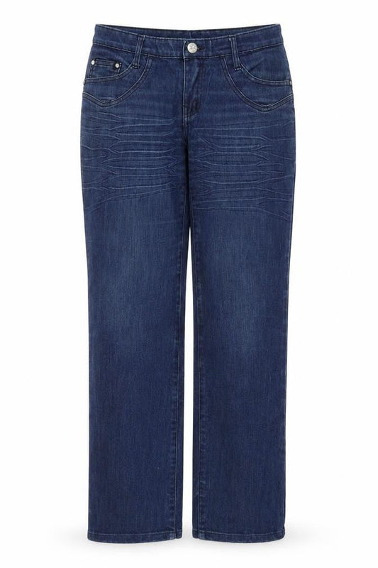 Quizhen Womens Blue Polyester Blend Straight Jeans Size 30 L30 in Regular Zip