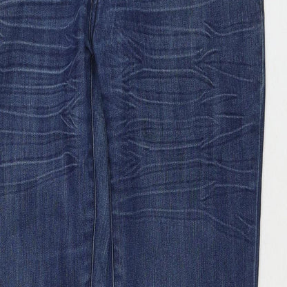 Quizhen Womens Blue Polyester Blend Straight Jeans Size 30 L30 in Regular Zip