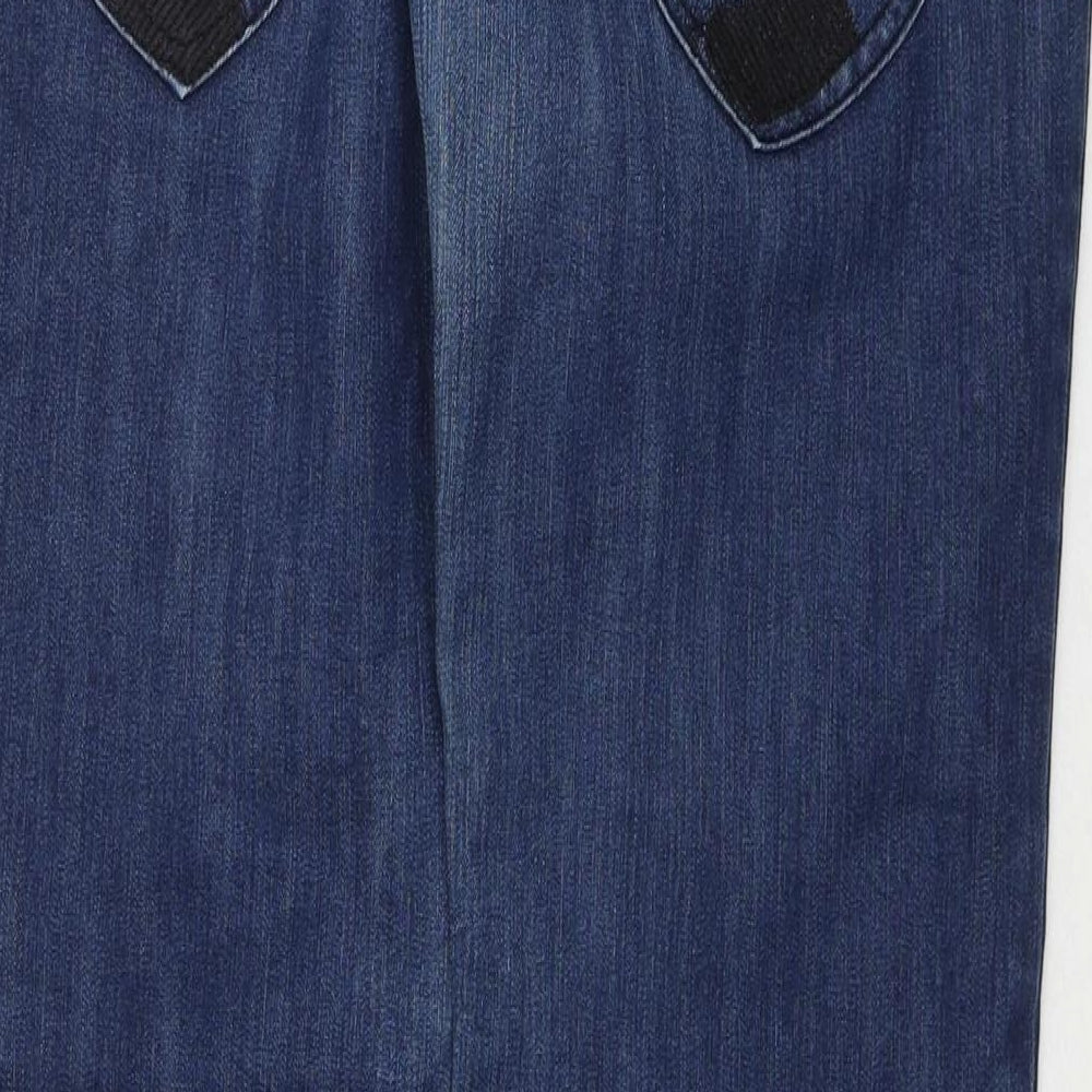 Quizhen Womens Blue Polyester Blend Straight Jeans Size 30 L30 in Regular Zip