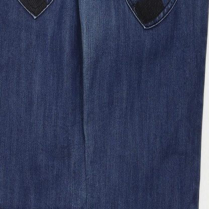 Quizhen Womens Blue Polyester Blend Straight Jeans Size 30 L30 in Regular Zip