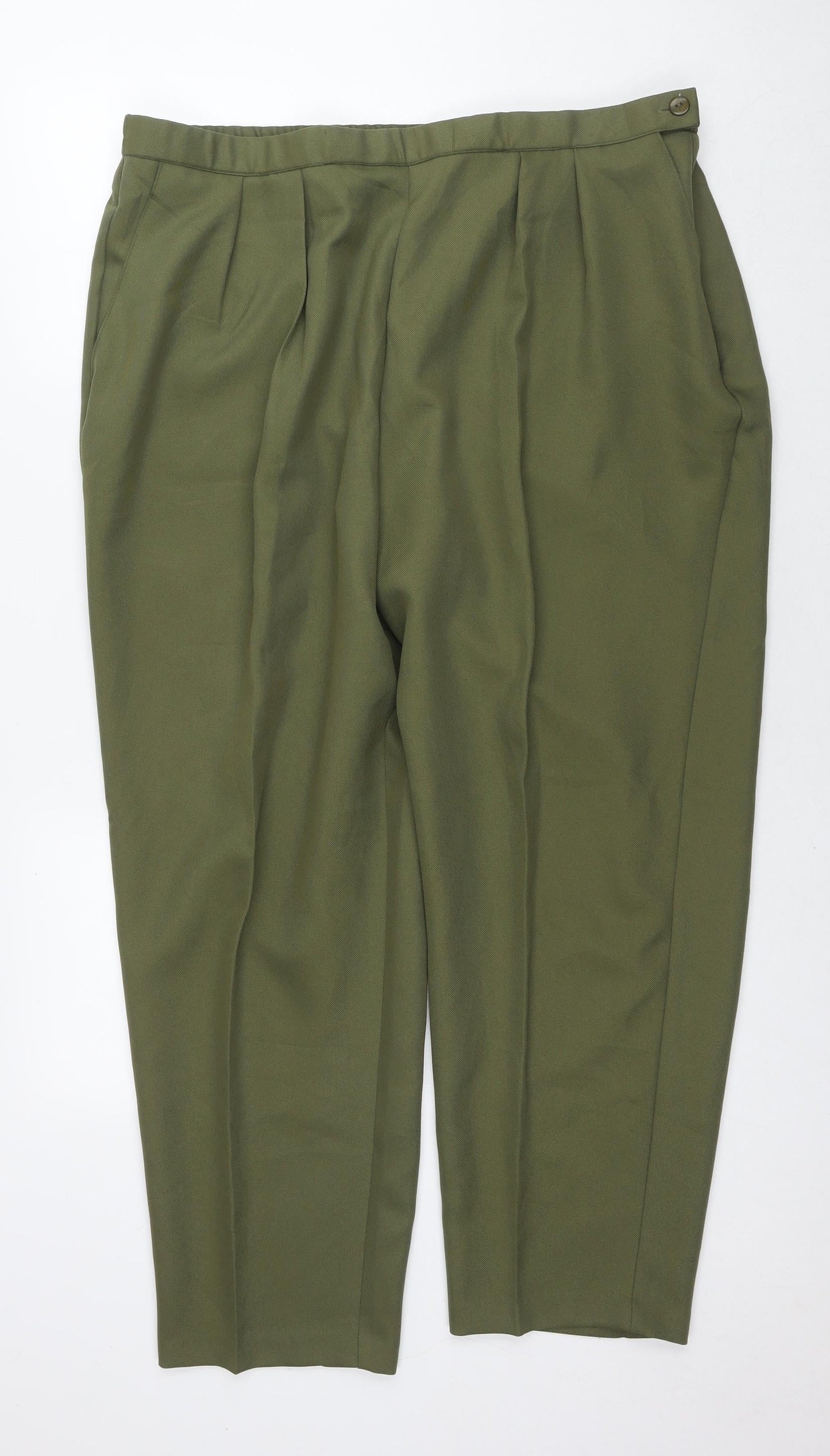 Womens UK Size 22 Slimtru Regular Fit  Green Trousers