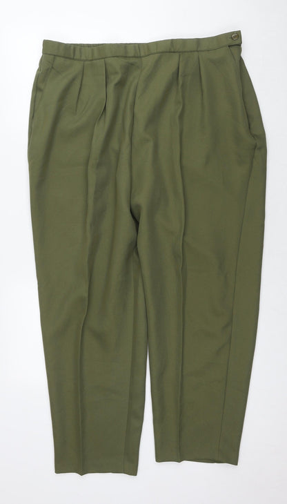 Womens UK Size 22 Slimtru Regular Fit  Green Trousers