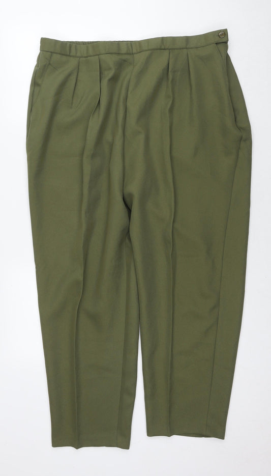 Womens UK Size 22 Slimtru Regular Fit  Green Trousers