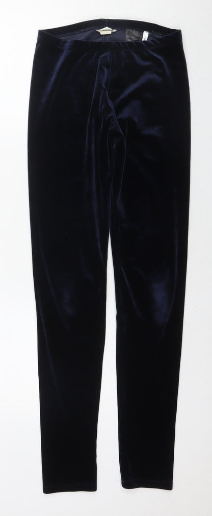 H&M Girls Blue Polyester Jegging Trousers Size 14-15 Years L30 in Regular Pullover