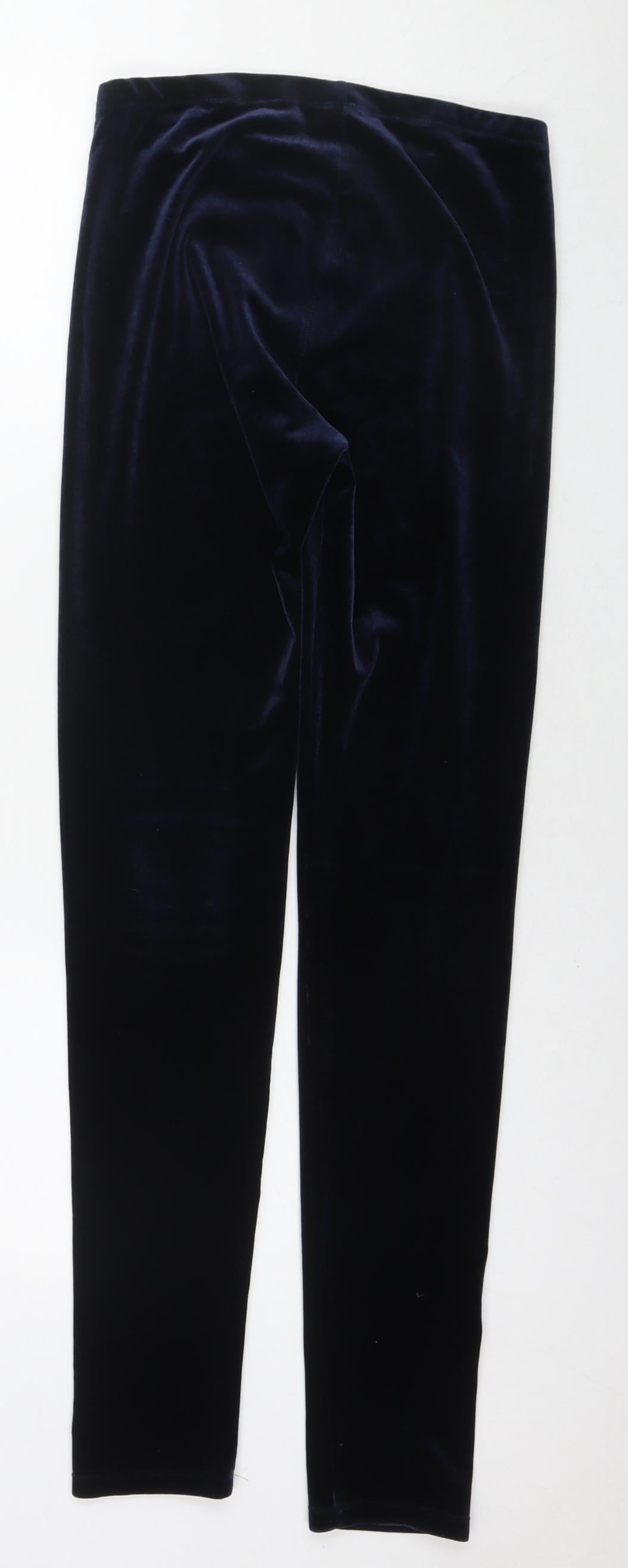 H&M Girls Blue Polyester Jegging Trousers Size 14-15 Years L30 in Regular Pullover