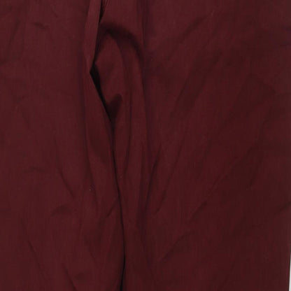 BRAX Mens Red Cotton Trousers Size 38 in L30 in Regular Zip