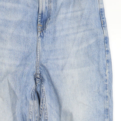 Topshop Womens Blue Cotton Cropped Jeans Size 28 in L30 in Regular Zip