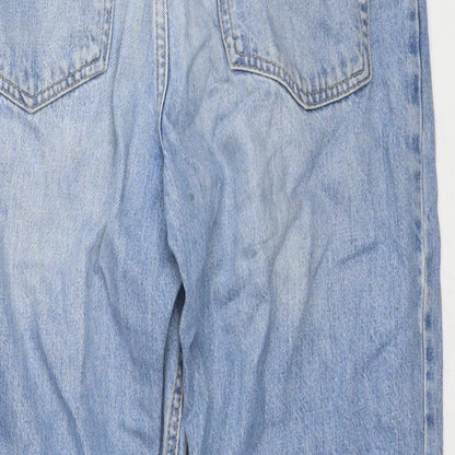 Topshop Womens Blue Cotton Cropped Jeans Size 28 in L30 in Regular Zip