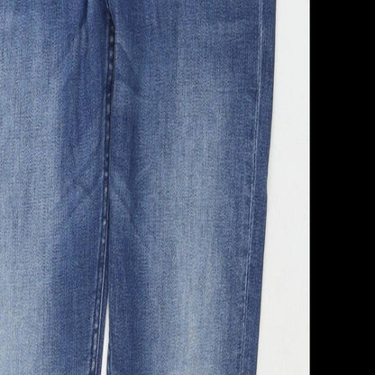 H&M Girls Blue Cotton Skinny Jeans Size 12-13 Years L25 in Regular Zip - Distressed