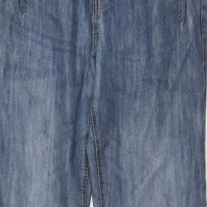 Denim & Co. Womens Blue Cotton Bootcut Jeans Size 30 in L27 in Regular Zip