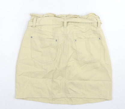 I SAW IT FIRST Womens Beige Cotton A-Line Skirt Size 8 Zip