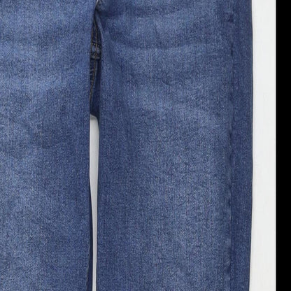 365 Denim Womens Blue Cotton Straight Jeans Size 14 L26 in Regular Zip