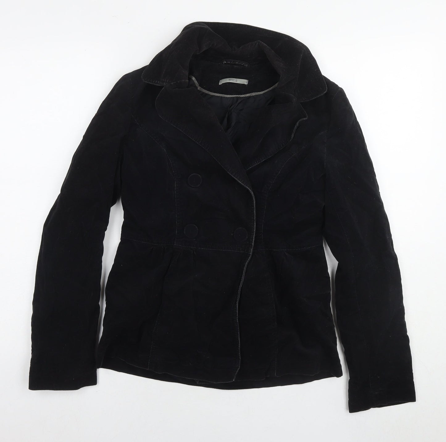 Marks and Spencer Womens Black Jacket Blazer Size 8 Zip