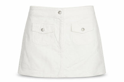 Suzie Womens White Cotton Mini Skirt Size 30 in Zip