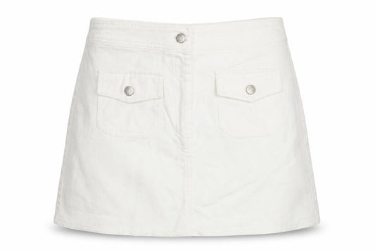 Suzie Womens White Cotton Mini Skirt Size 30 in Zip