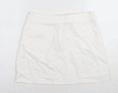 Suzie Womens White Cotton Mini Skirt Size 30 in Zip