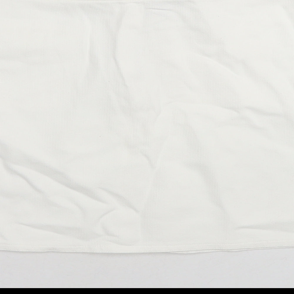 Suzie Womens White Cotton Mini Skirt Size 30 in Zip