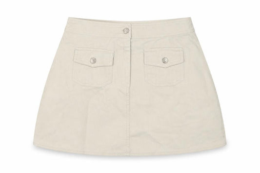 Suzie Womens Beige Cotton A-Line Skirt Size 30 in Zip