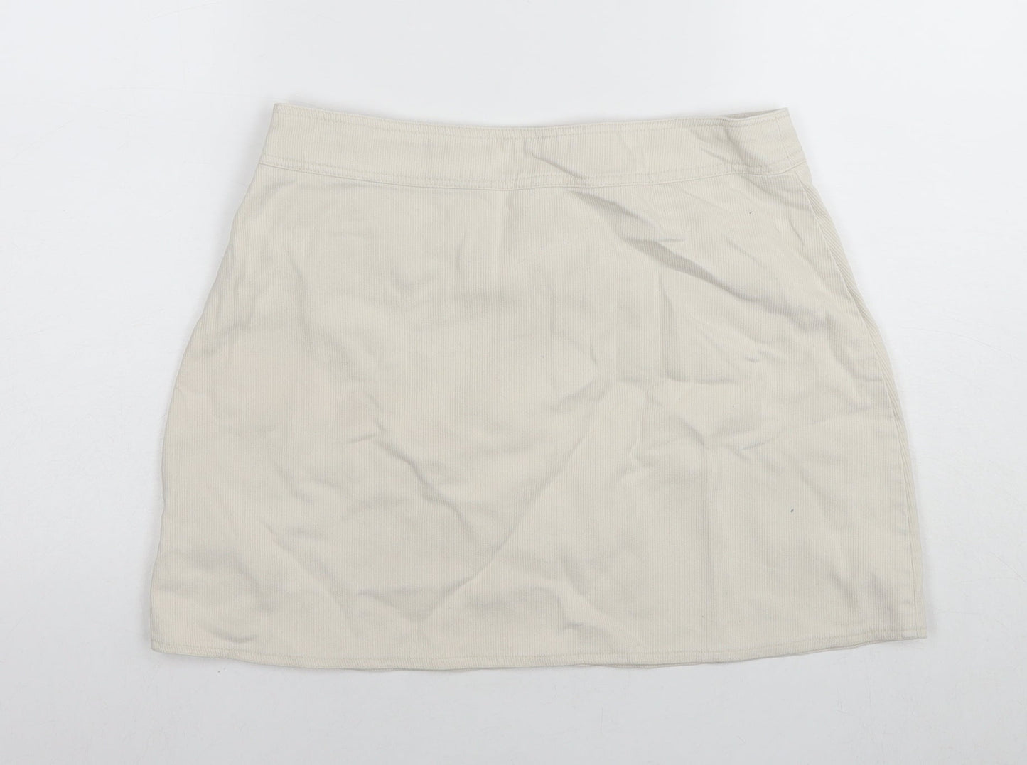 Suzie Womens Beige Cotton A-Line Skirt Size 30 in Zip
