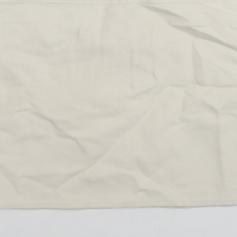 Suzie Womens Beige Cotton A-Line Skirt Size 30 in Zip