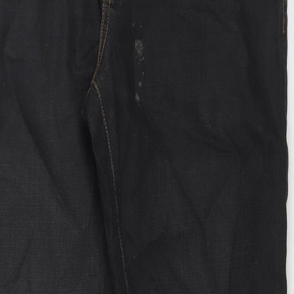 Burton Mens Black Cotton Straight Jeans Size 32 in L30 in Regular Zip