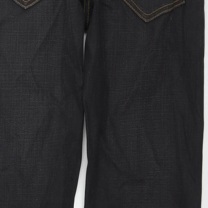 Burton Mens Black Cotton Straight Jeans Size 32 in L30 in Regular Zip