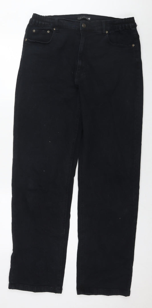 Pegasus Womens Black Cotton Straight Jeans Size 34 in L33 in Regular Zip