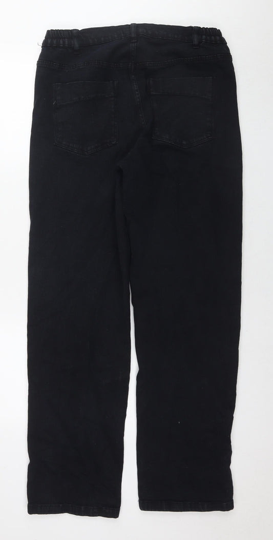 Pegasus Womens Black Cotton Straight Jeans Size 34 in L33 in Regular Zip