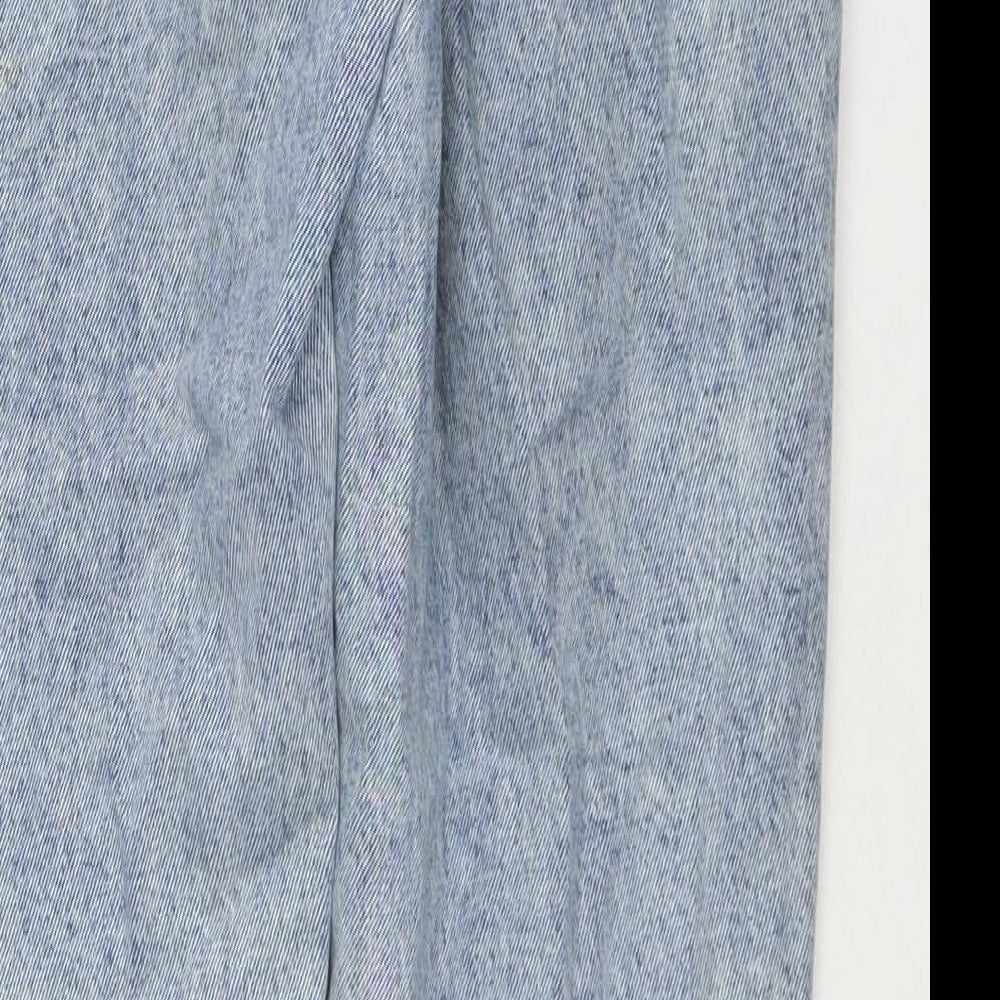 Denim & Co. Womens Blue Cotton Mom Jeans Size 8 L28 in Regular Zip