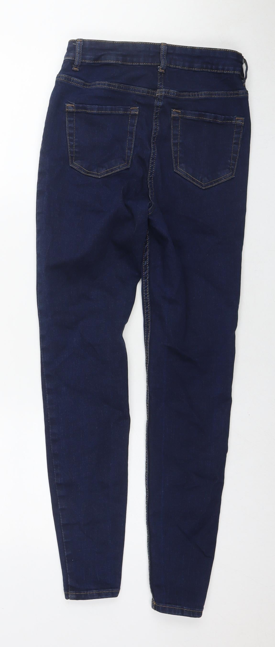 Womens UK Size 8 Papaya Regular Fit Skinny Blue Jeans