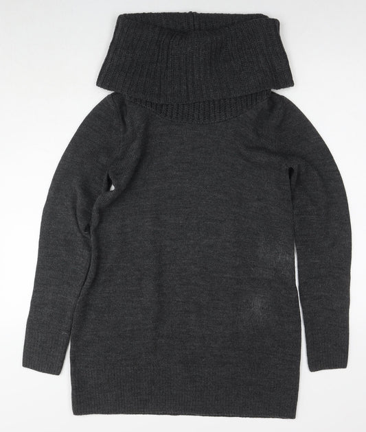 Womens UK Size S H&M Grey Tunic Jumper