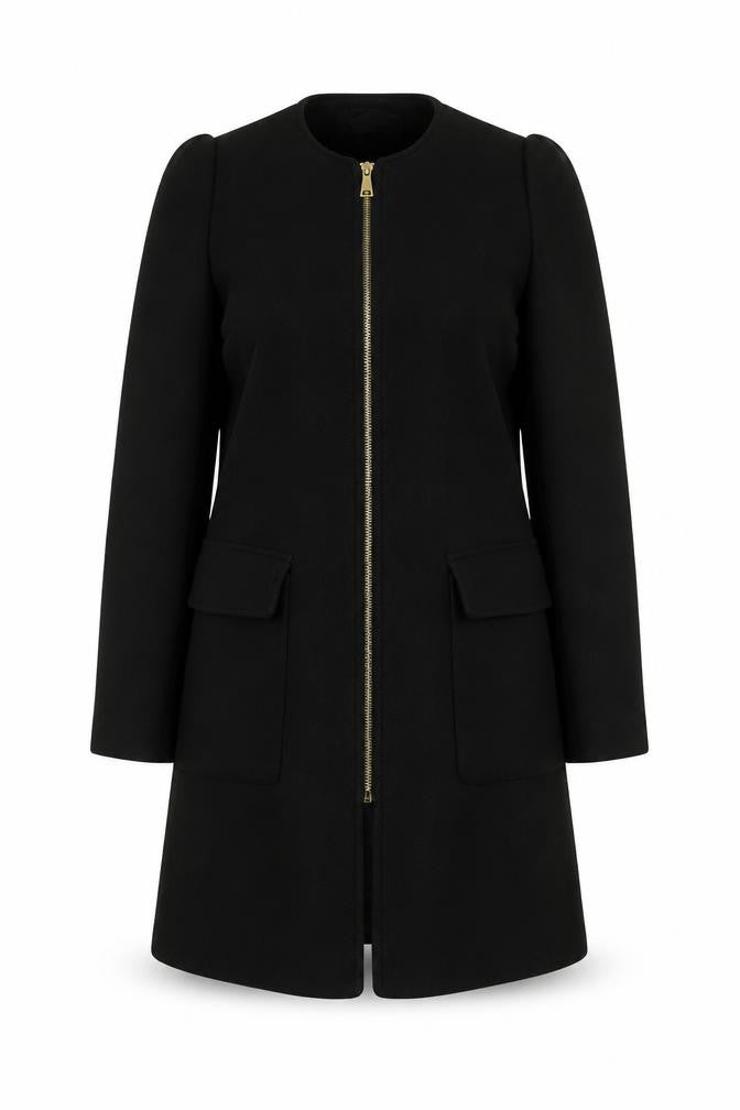 Womens UK Size 10 H&M Black Overcoat