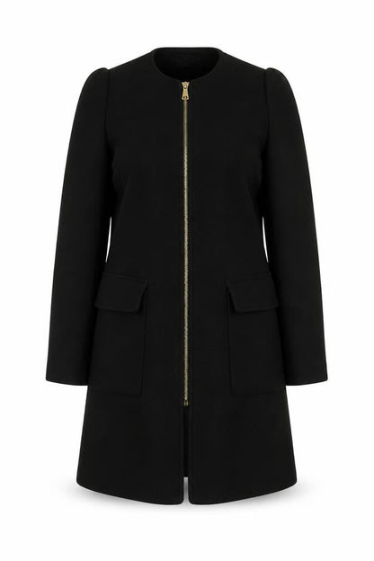 Womens UK Size 10 H&M Black Overcoat