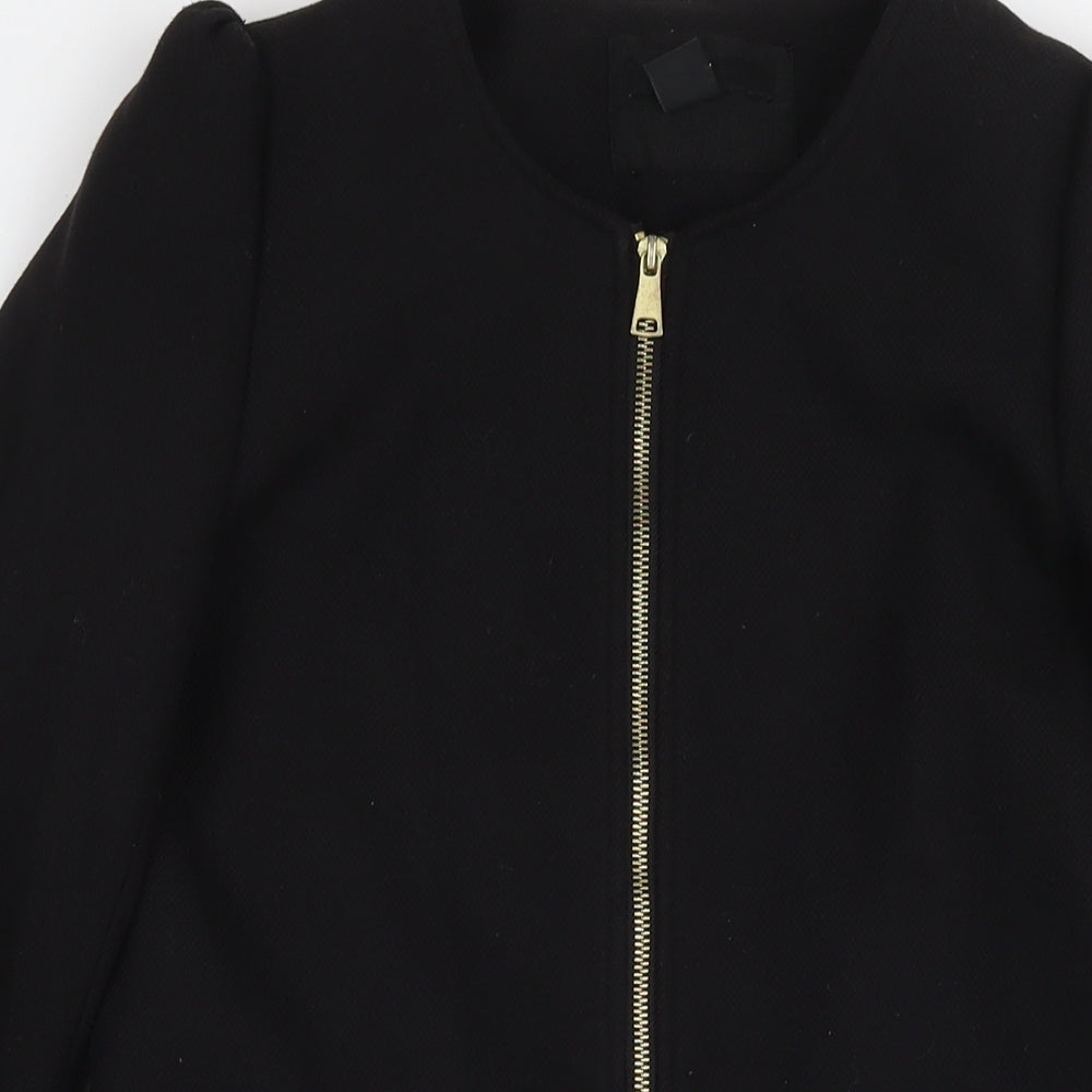 Womens UK Size 10 H&M Black Overcoat